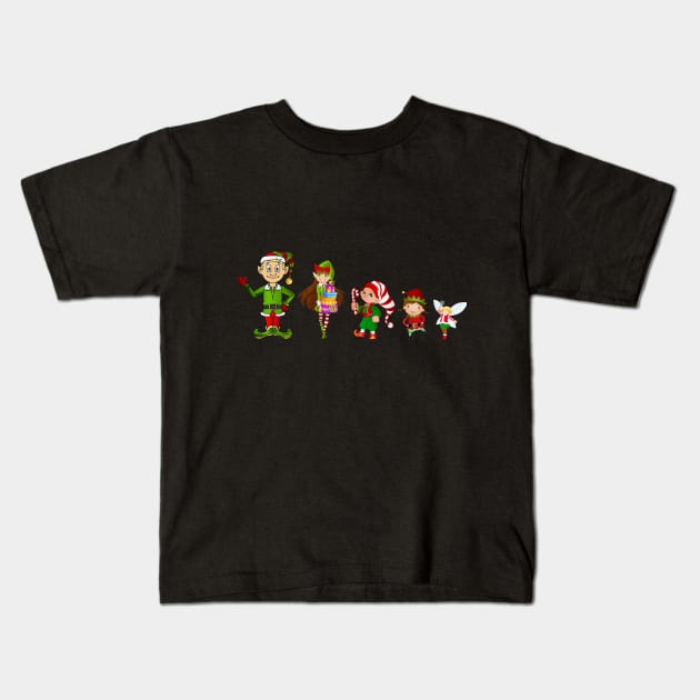 Elf Family Kids T-Shirt by All Things Character